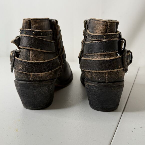 Circle G by Corral Distressed Western Bootie Harness Concho Buckle Cowgirl Sz 9M - Picture 12 of 12